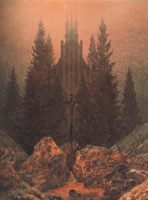 Caspar David Friedrich Cross in the Mountains (mk10) Norge oil painting art